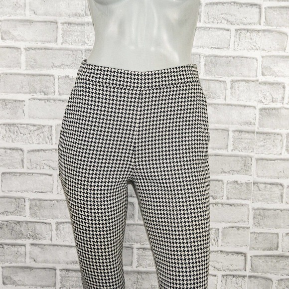 Sezane Women's Clara Trouser pants in Houndtooth Ecru Black Size 34 24w - Picture 9 of 12